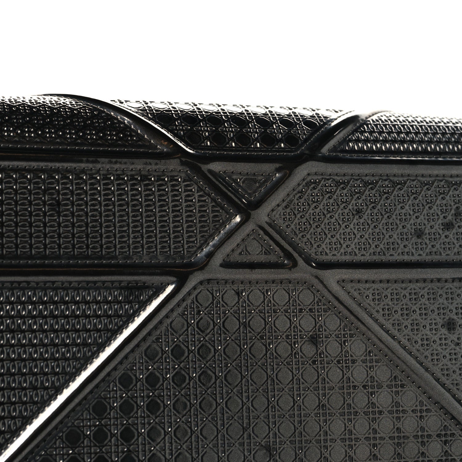 Christian Dior Metallic Patent Micro-Cannage Medium Diorama Flap Bag Onyx Black