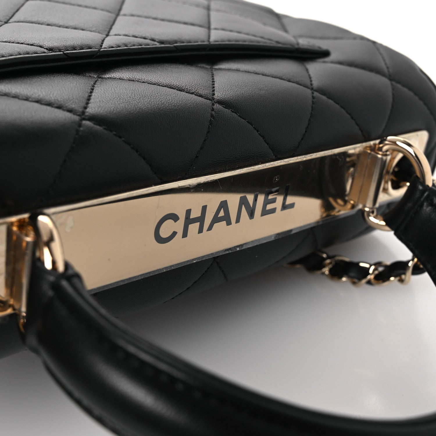 Chanel Lambskin Quilted Small Trendy CC Dual Handle Flap Bag Black