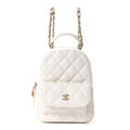 Chanel Caviar Quilted CC Mini Classic Backpack White