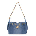 Chanel Washed Denim Quilted Mini Chanel 25 Handbag Blue