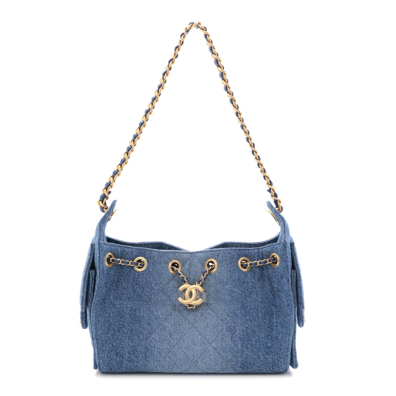 Chanel Washed Denim Quilted Mini Chanel 25 Handbag Blue