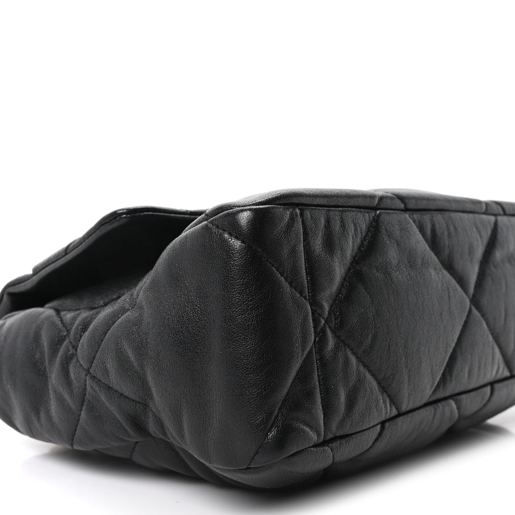 Chanel Goatskin Quilted Large Chanel 19 Flap Black