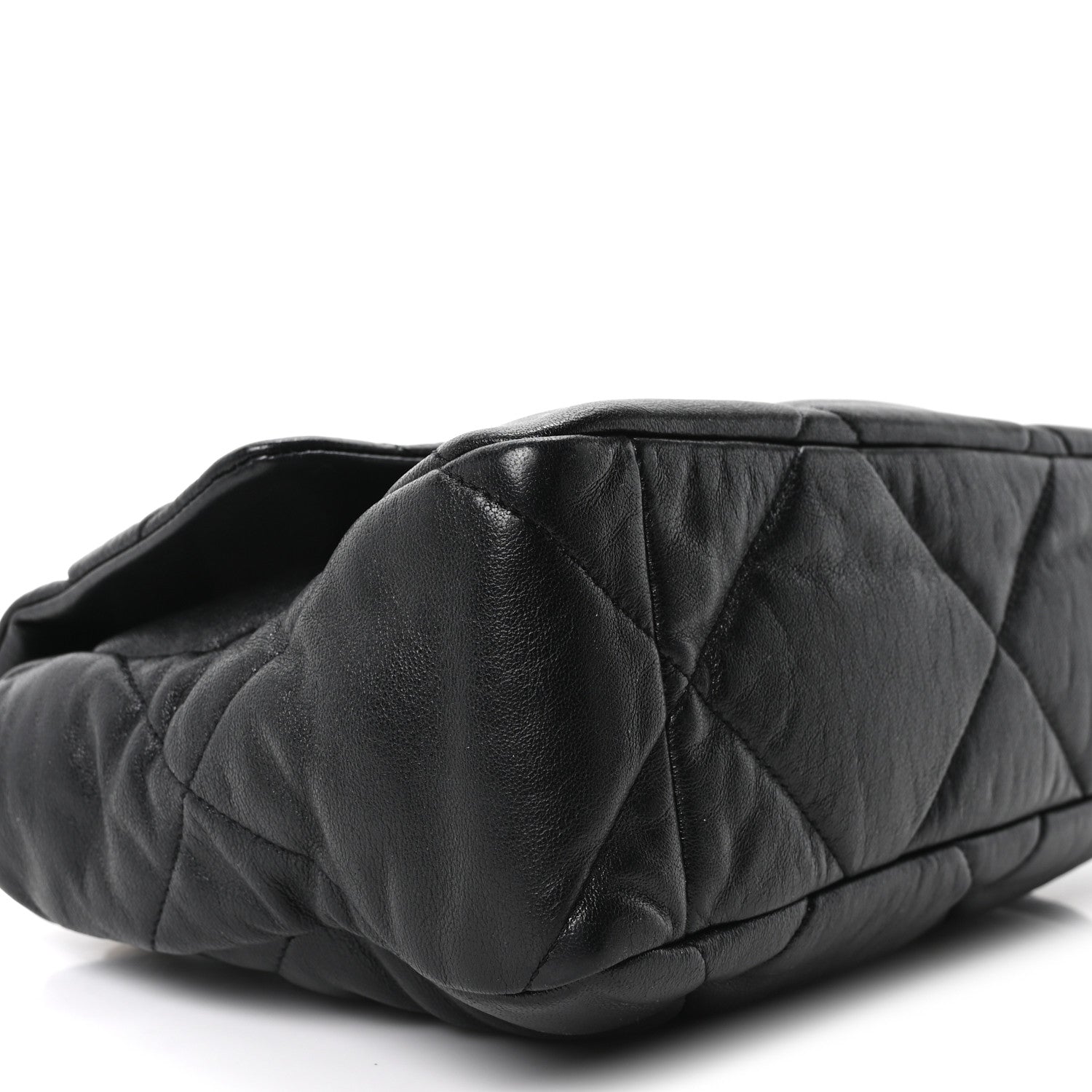 Chanel Goatskin Quilted Large Chanel 19 Flap Black