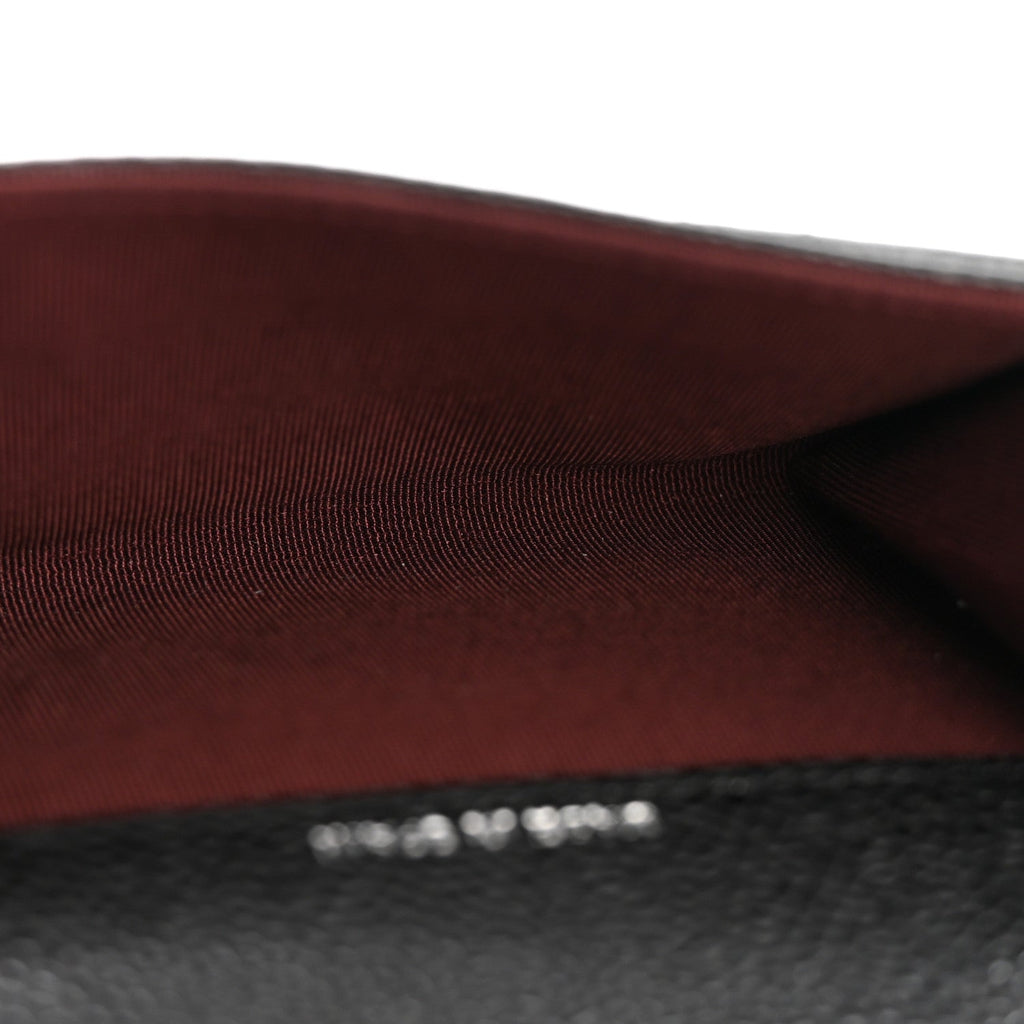 Caviar Quilted Flap Card Holder Black