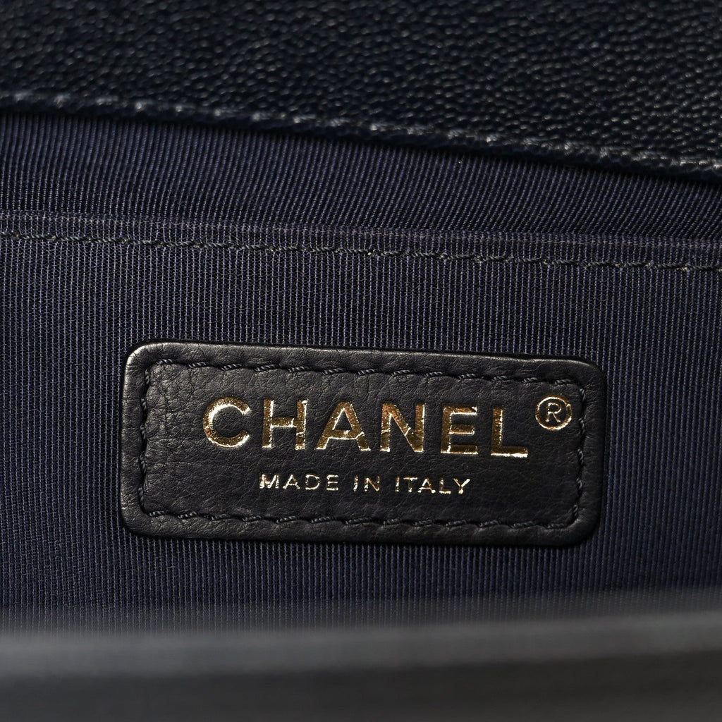 Chanel Caviar Quilted Medium Boy Flap Navy