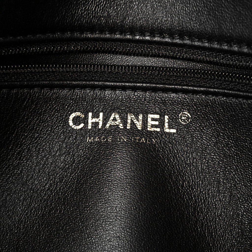 Chanel Shearling Lambskin Quilted Furry Coco Flap Black