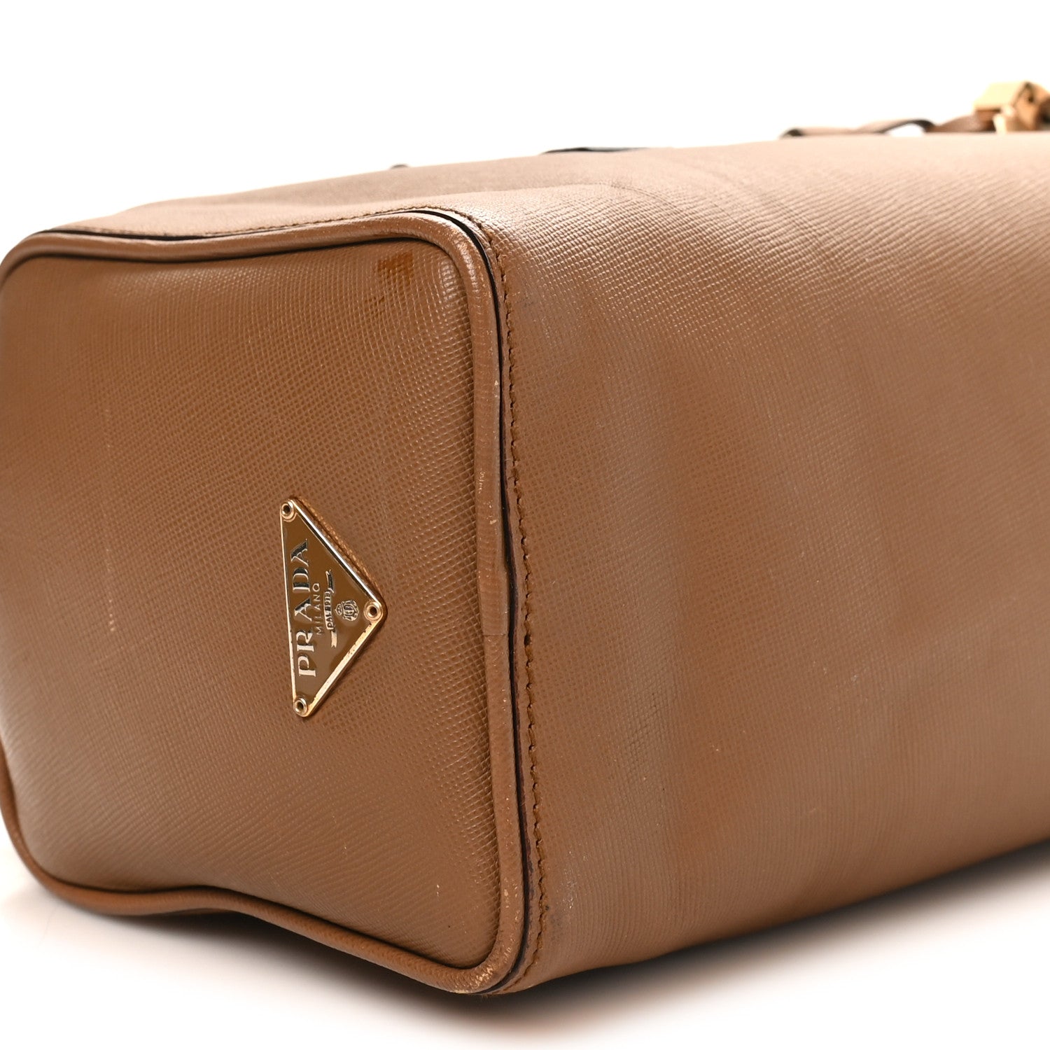 Prada Saffiano Rectangular Shoulder Bag Brown