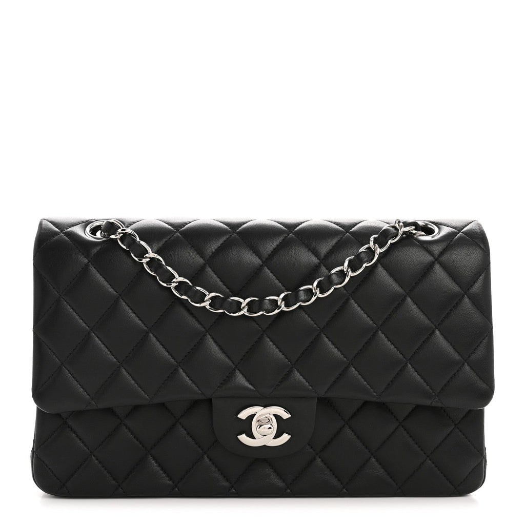Chanel Lambskin Quilted Medium Double Flap Black
