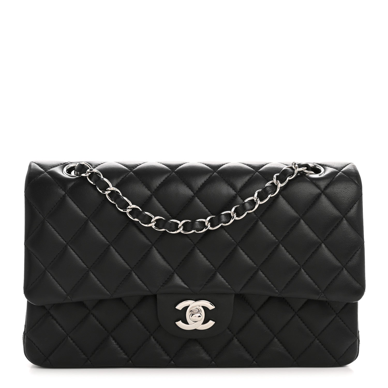 Chanel Lambskin Quilted Medium Double Flap Black