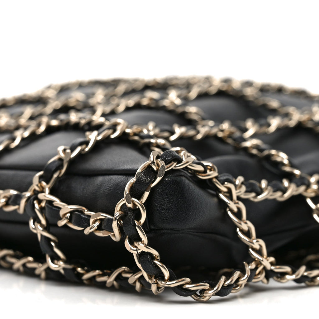 Chanel Lambskin Large Shopping Chain Tote Black