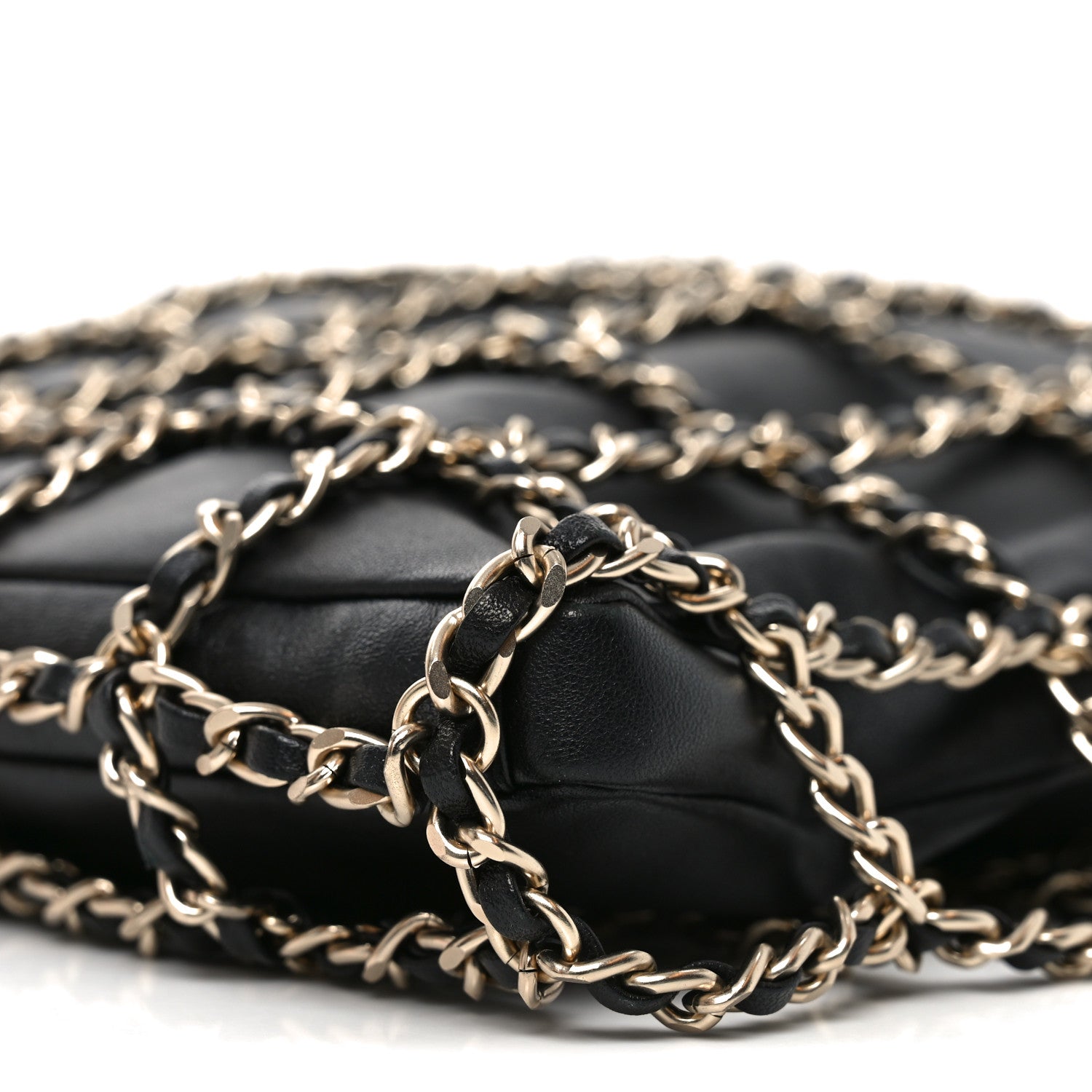Chanel Lambskin Large Shopping Chain Tote Black