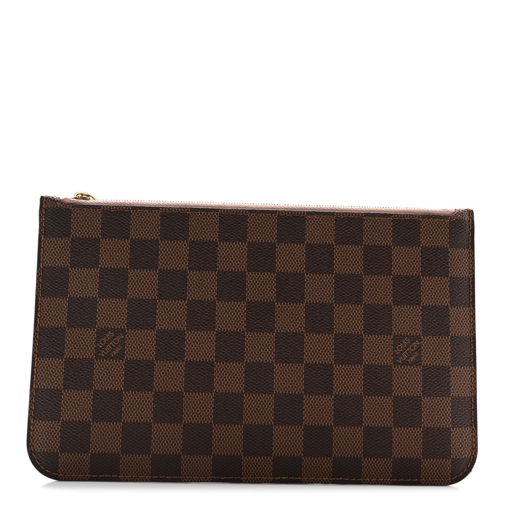 Louis Vuitton Damier Ebene Neverfull MM GM Pochette Rose Ballerine