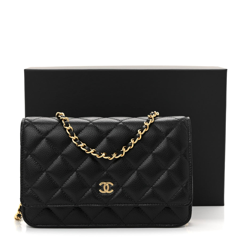 Chanel Caviar Quilted Wallet on Chain WOC Black
