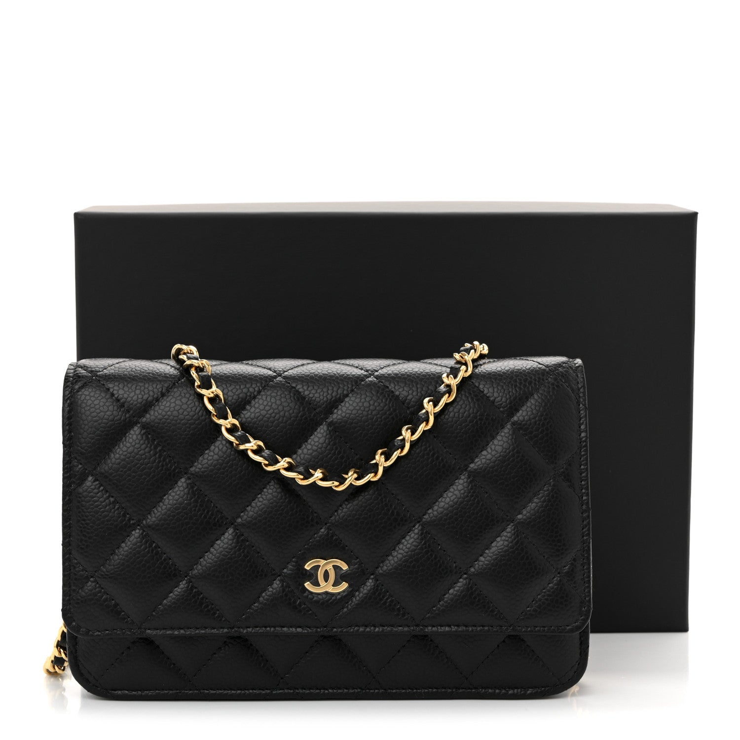 Chanel Caviar Quilted Wallet on Chain WOC Black