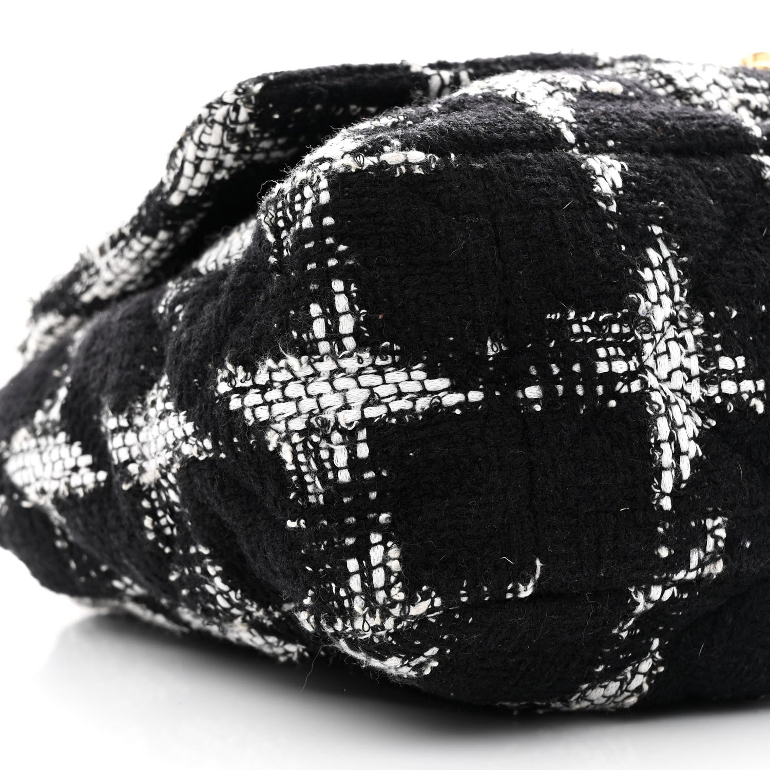 Chanel Tweed Quilted Maxi Chanel 19 Flap Black White