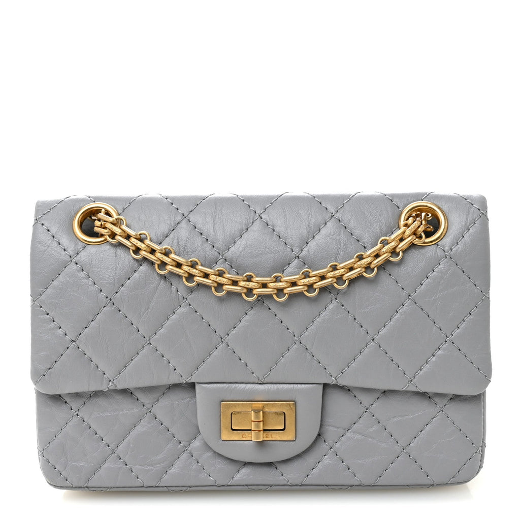 Chanel Aged Calfskin Quilted 2.55 Reissue Mini Flap Grey