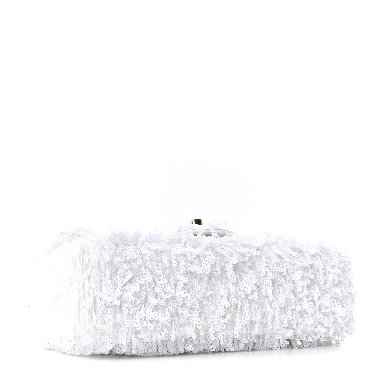 Chanel Sequin Mini Rectangular Flap White