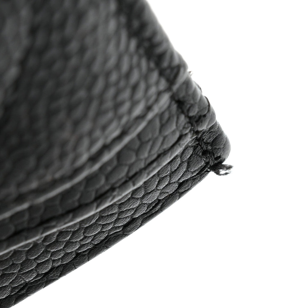 Caviar Quilted Card Holder Black