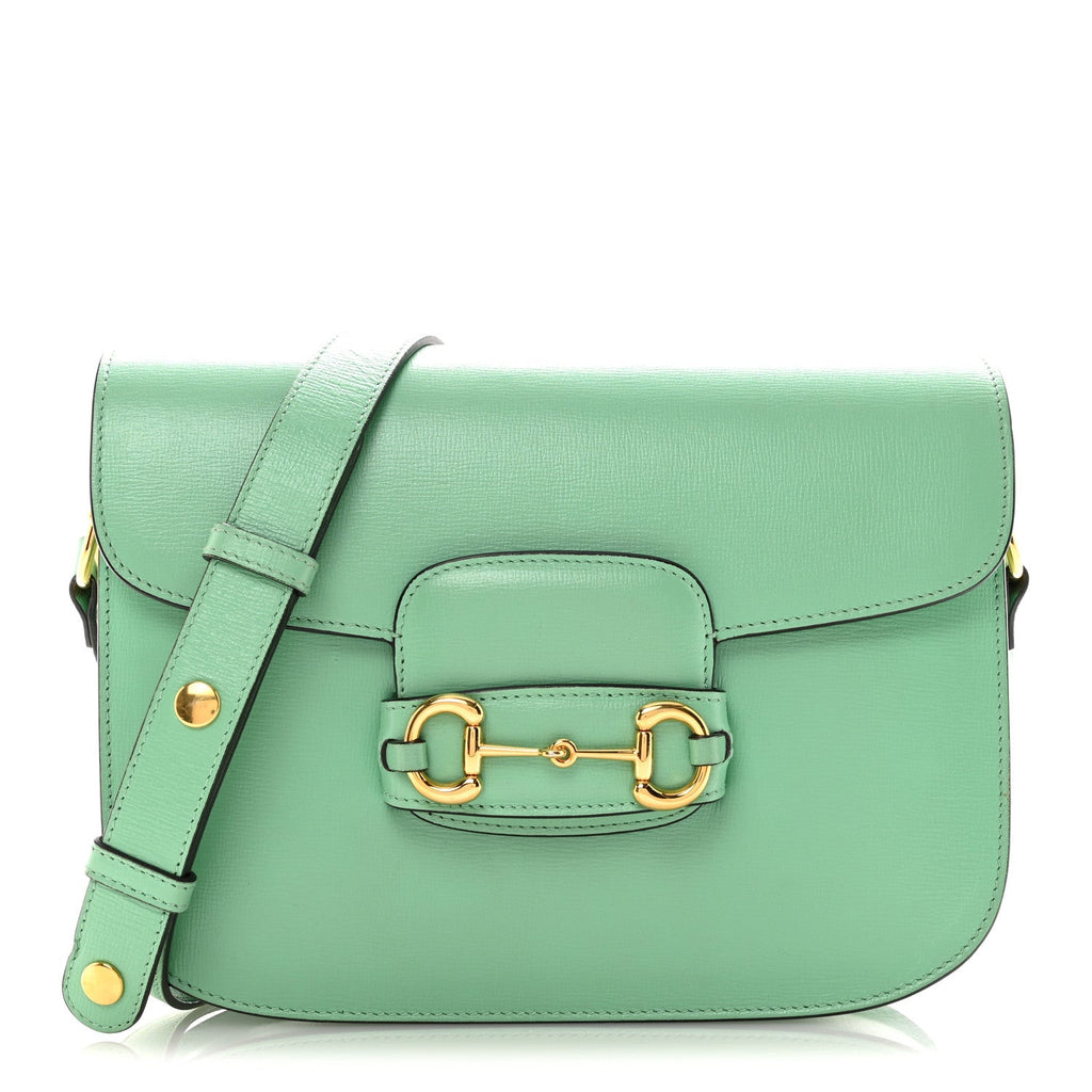 Gucci Azalea Calfskin Horsebit 1955 Shoulder Bag Light Green