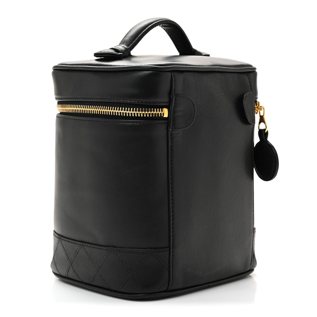 Lambskin Vanity Cosmetic Bag Black