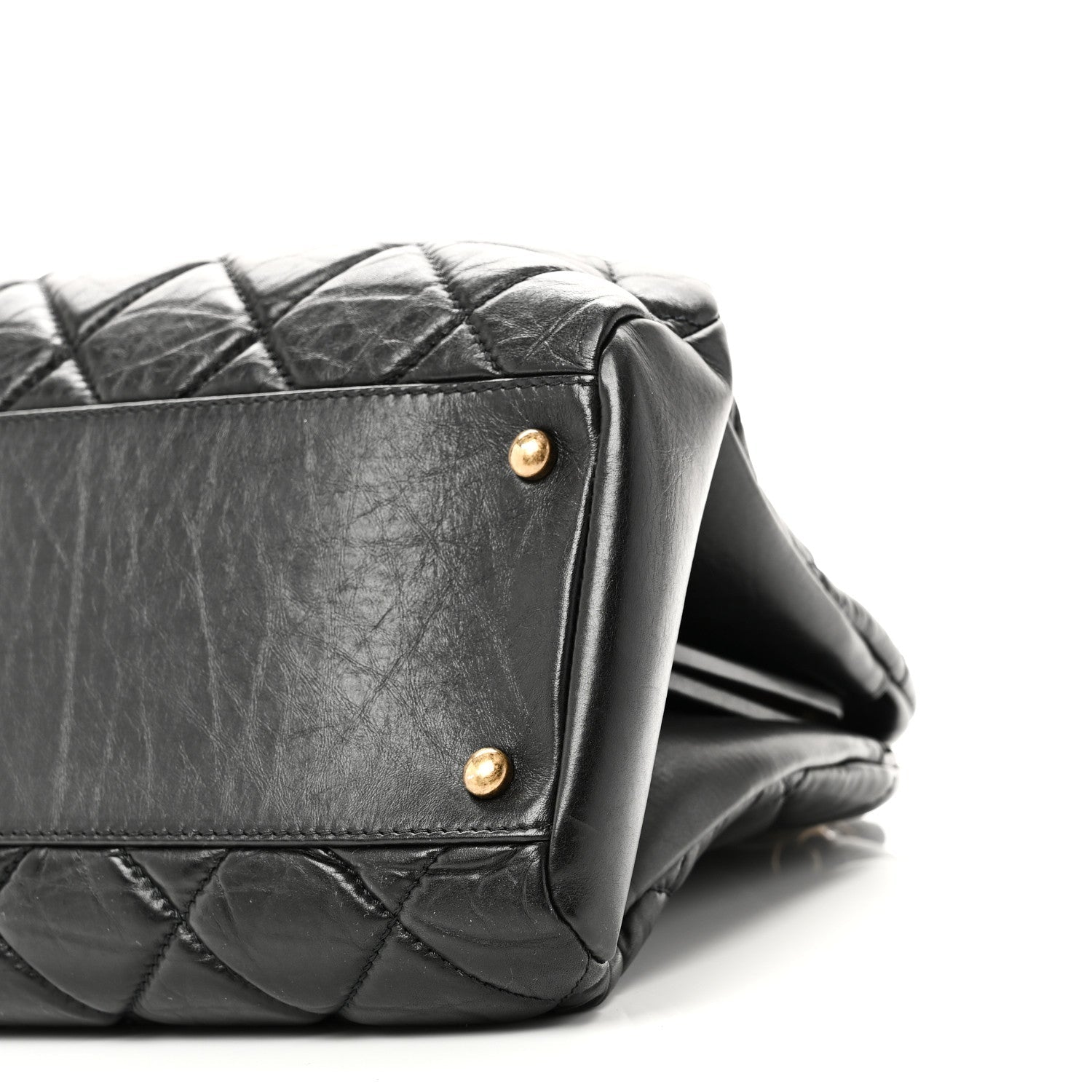 Chanel Aged Calfskin Large Just Mademoiselle Bowling Bag Black
