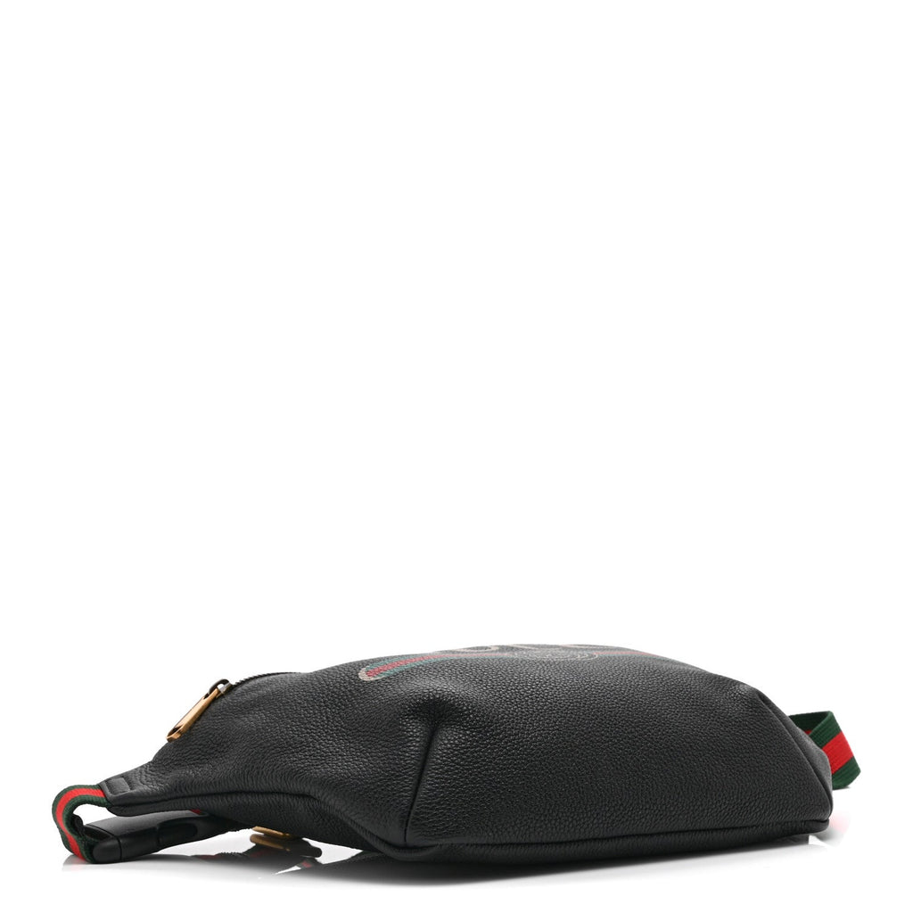 Gucci Grained Calfskin Logo Belt Bag Black
