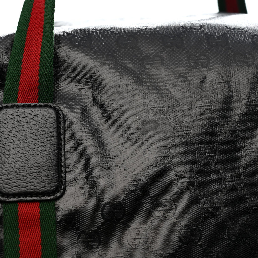 Gucci Crystal Monogram Web Large Duffle Bag Black