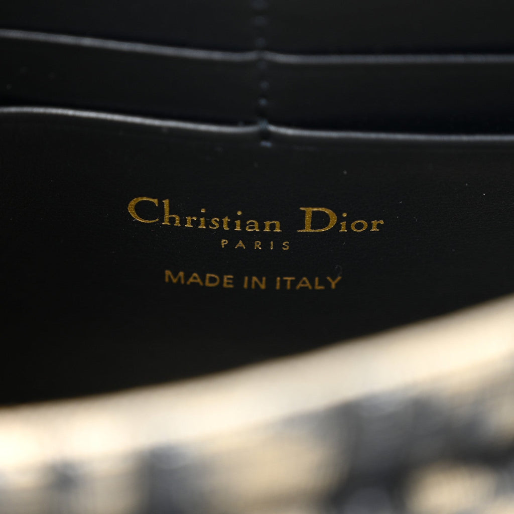 Christian Dior Oblique Saddle Chain Pouch Blue