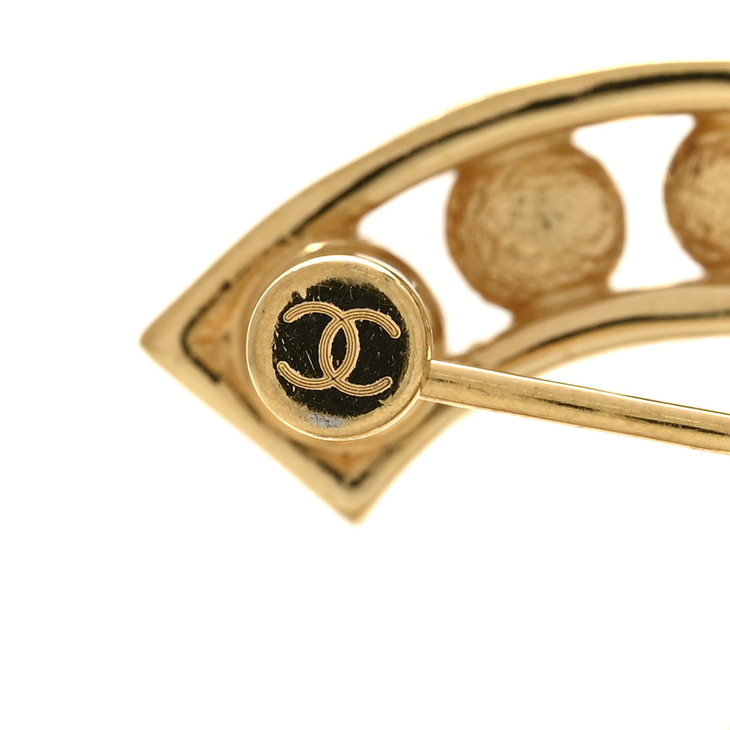 Crystal CC Brooch Gold