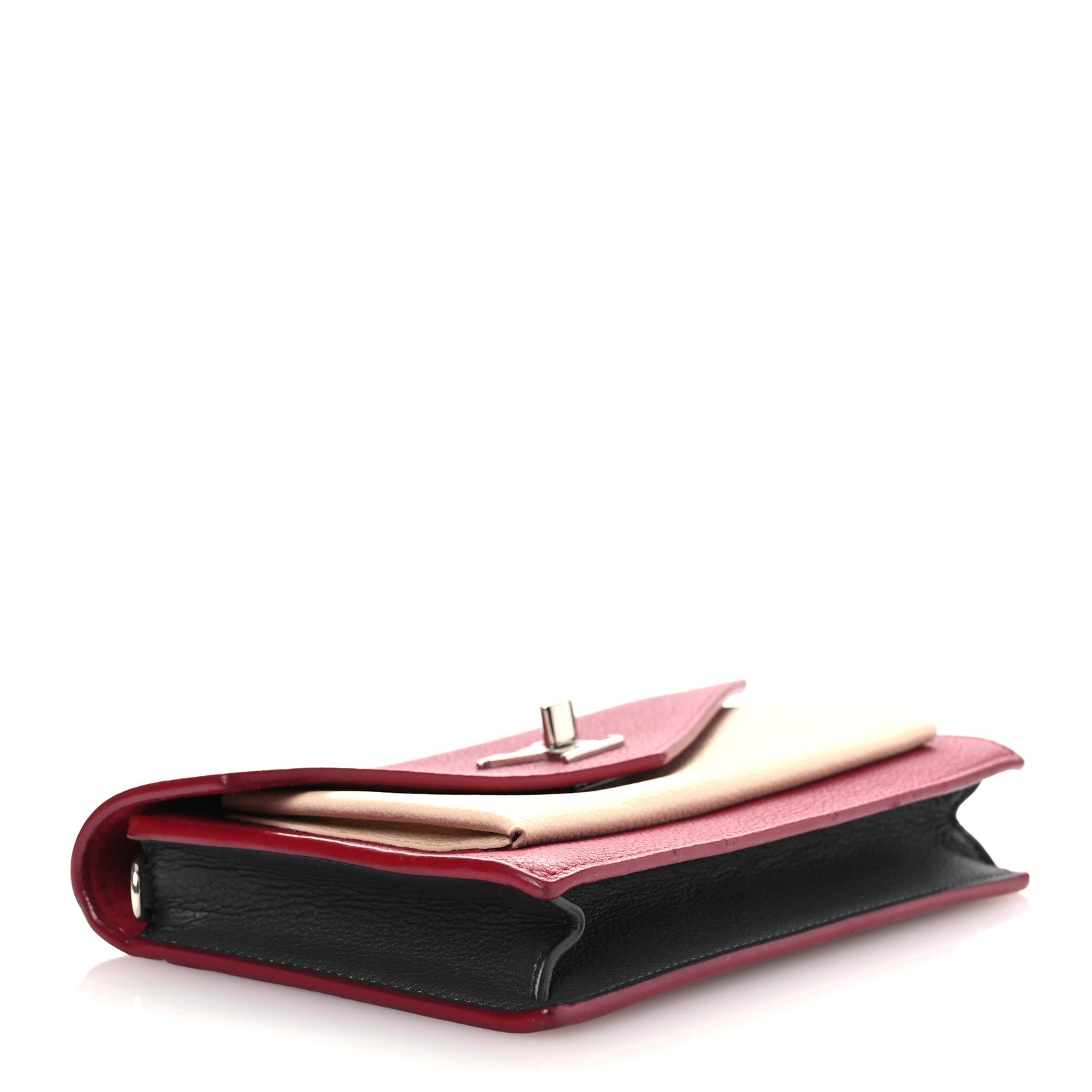 Louis Vuitton Calfskin My Lockme Chain Pochette Lie De Vin Etain Creme
