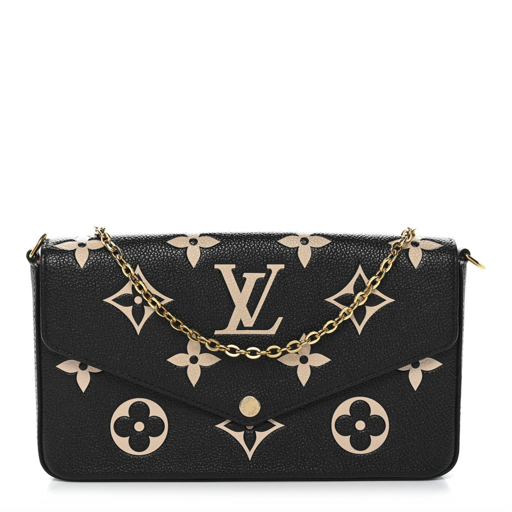 Louis Vuitton Empreinte Monogram Giant Felicie Pochette Black Beige