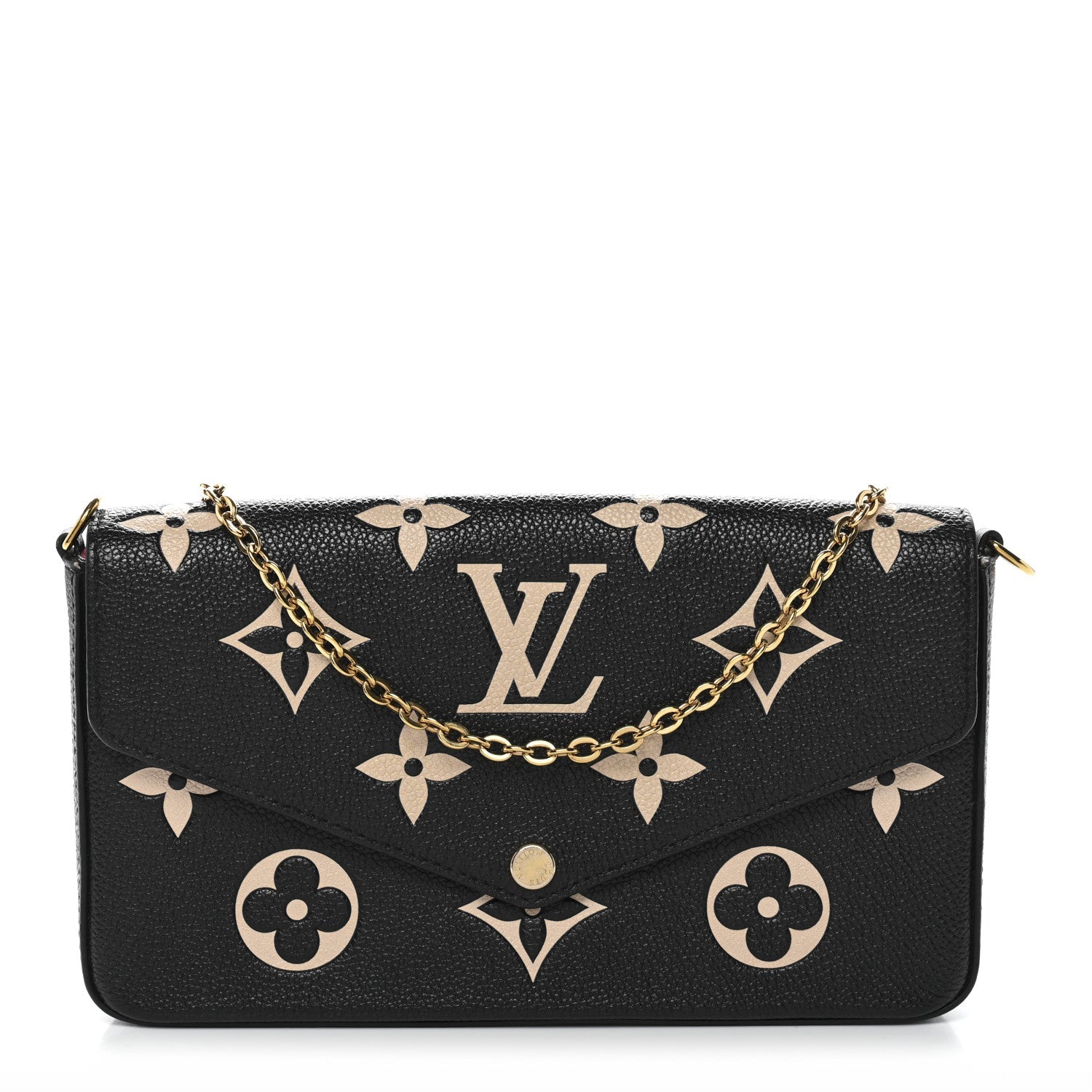 Louis Vuitton Empreinte Monogram Giant Felicie Pochette Black Beige