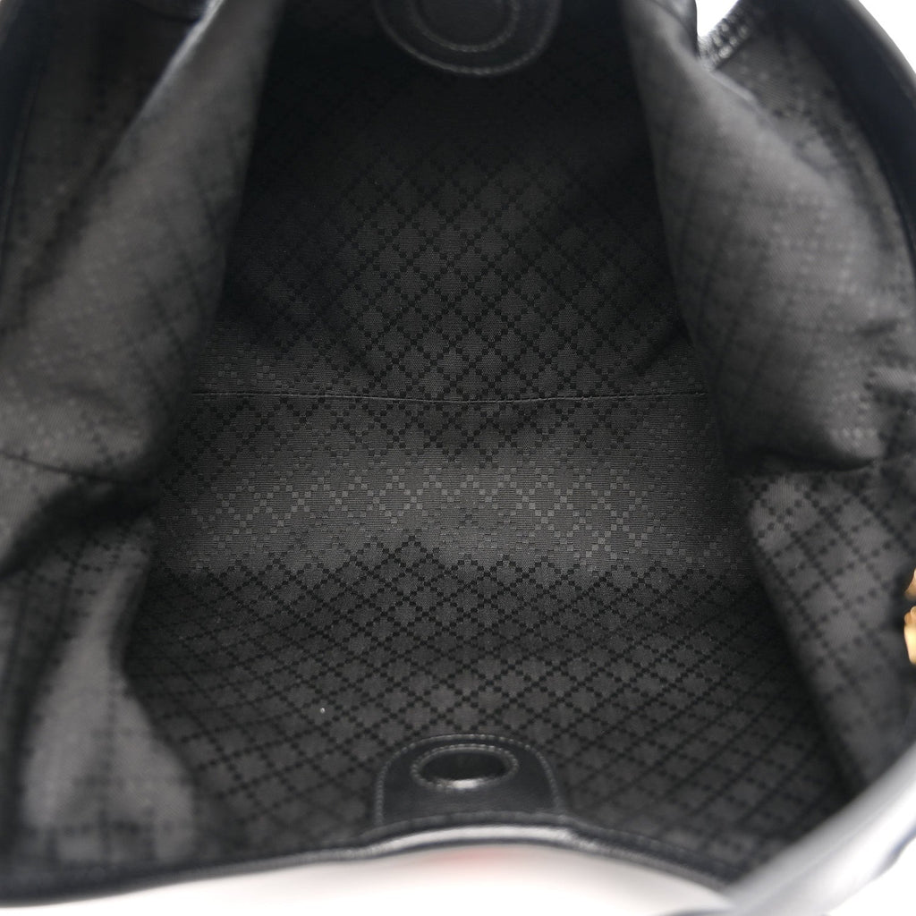 Gucci Denim GG Monogram Web Small Giglio Tote Black