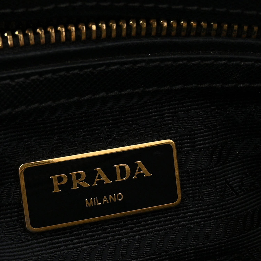 Prada Saffiano Small Galleria Double Zip Tote Black