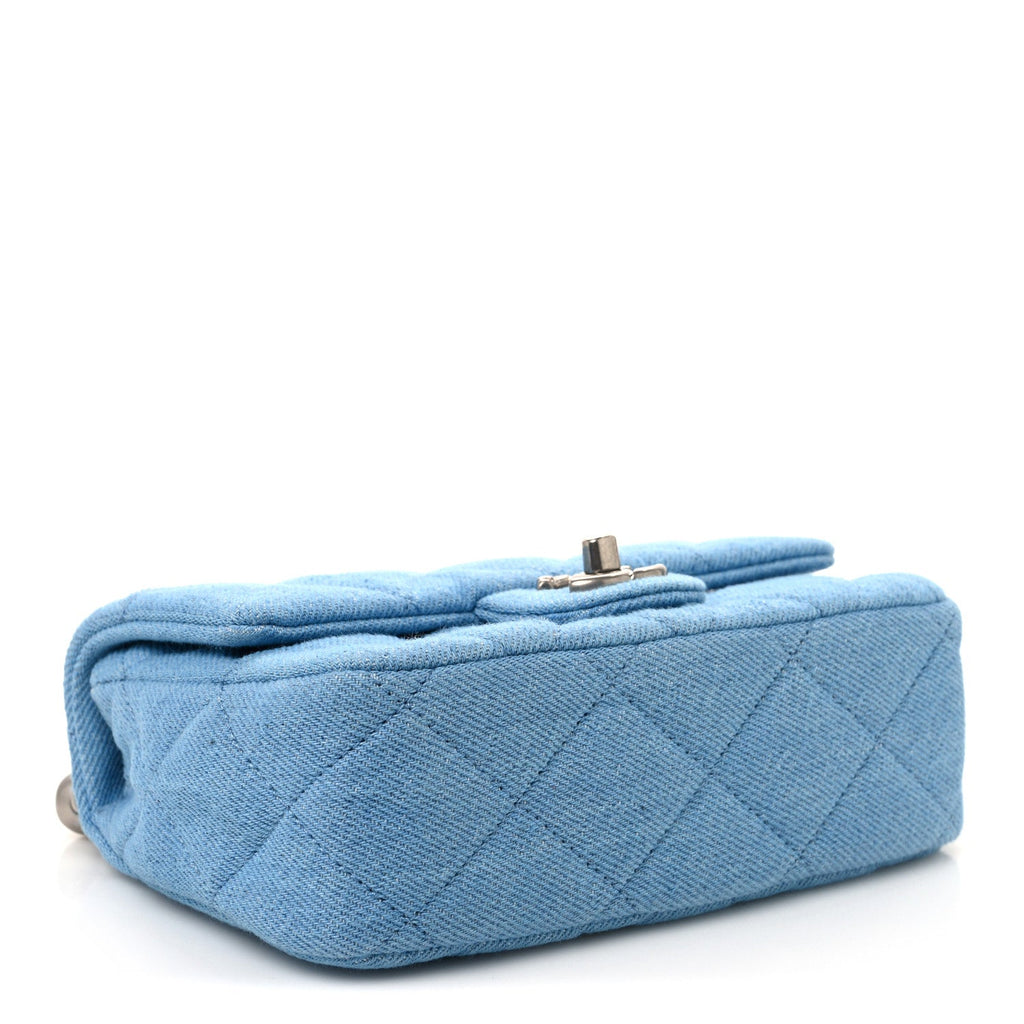 Chanel Denim Quilted Sweetheart Mini Flap Blue