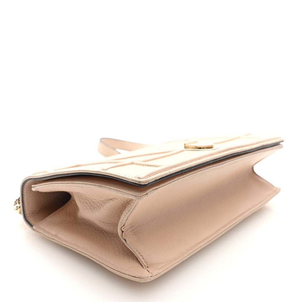 Christian Dior Grained Calfskin Medium Diorama Flap Bag Nude