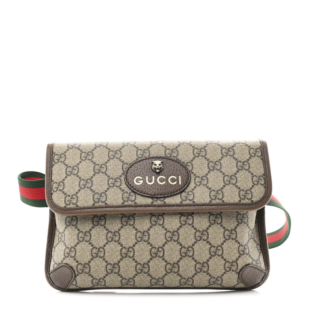 Gucci GG Supreme Monogram Neo Vintage Web Belt Bag Brown
