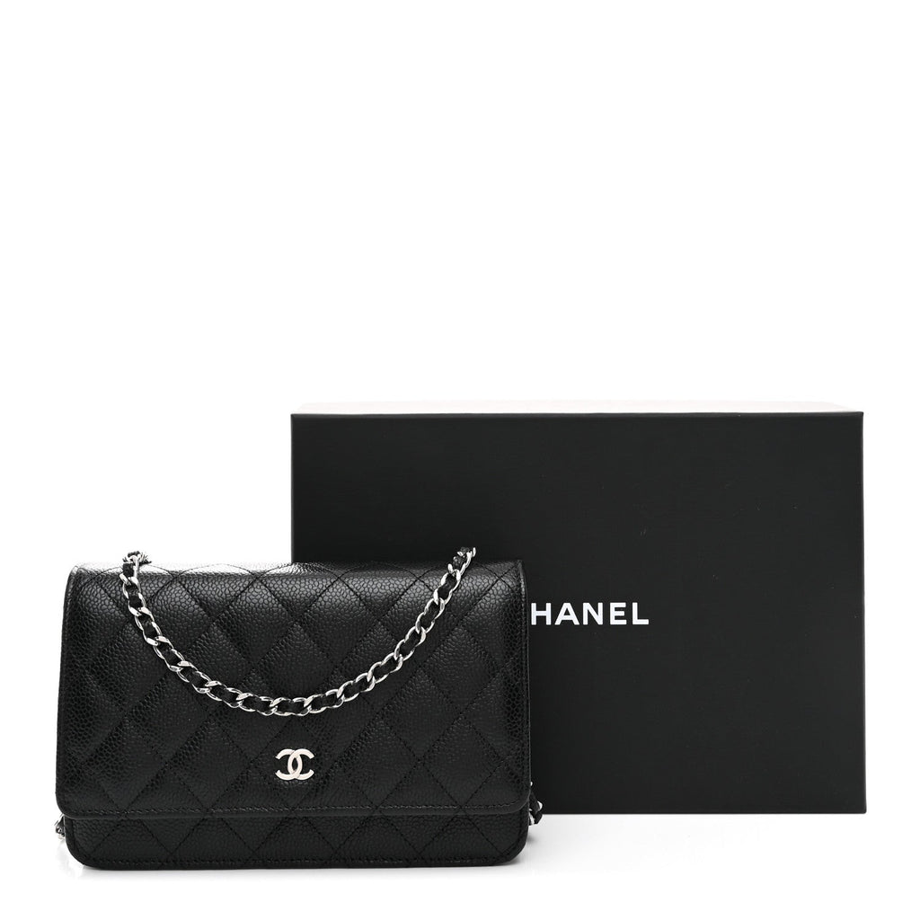 Chanel Caviar Quilted Wallet on Chain WOC Black