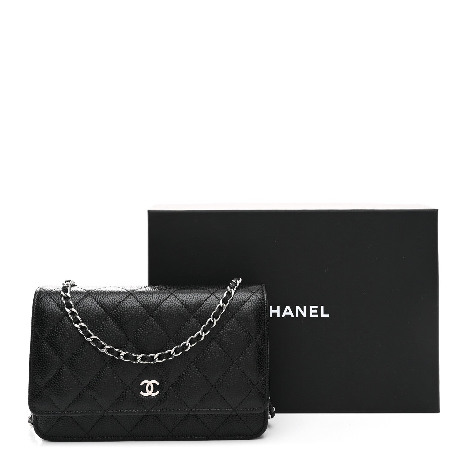 Chanel Caviar Quilted Wallet on Chain WOC Black