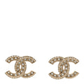 Crystal Timeless CC Earrings Light Gold