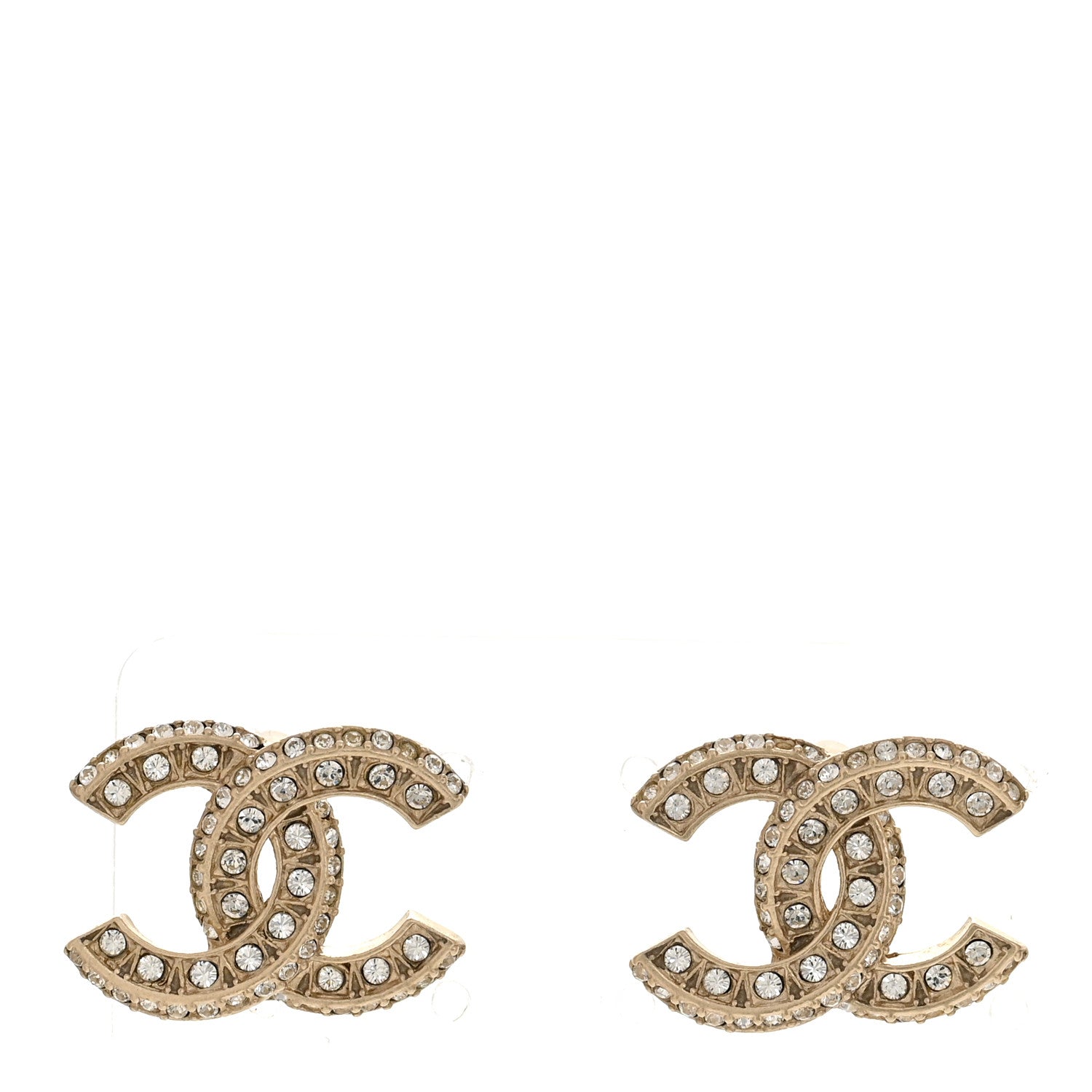 Crystal Timeless CC Earrings Light Gold