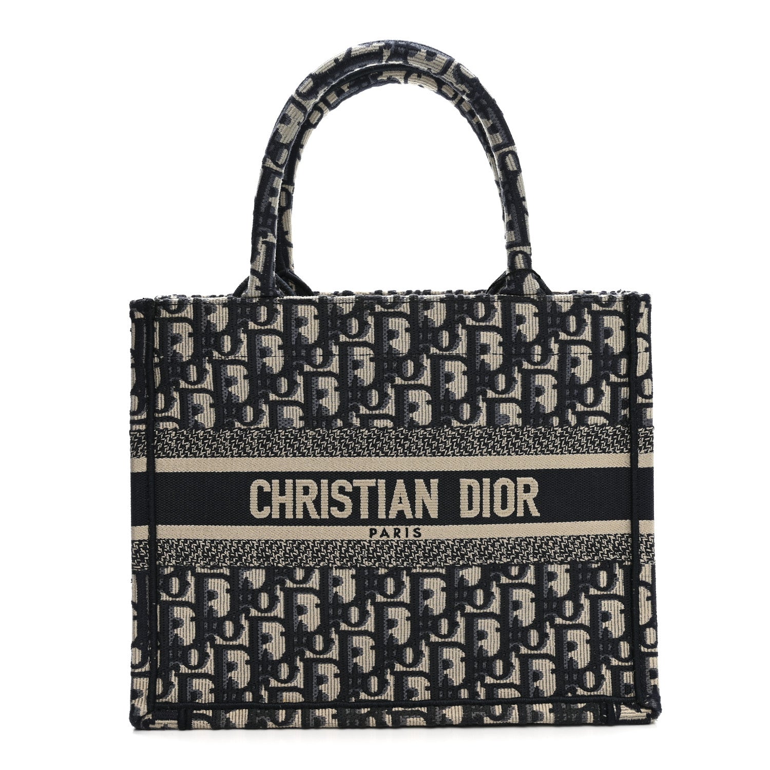 Christian Dior Oblique Small Book Tote Blue Multicolor