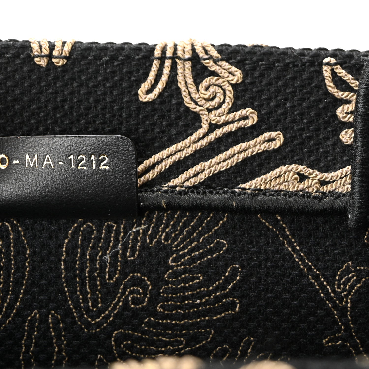 Christian Dior Canvas Embroidered Large Ornamental Cornely Effect Book Tote Black Beige