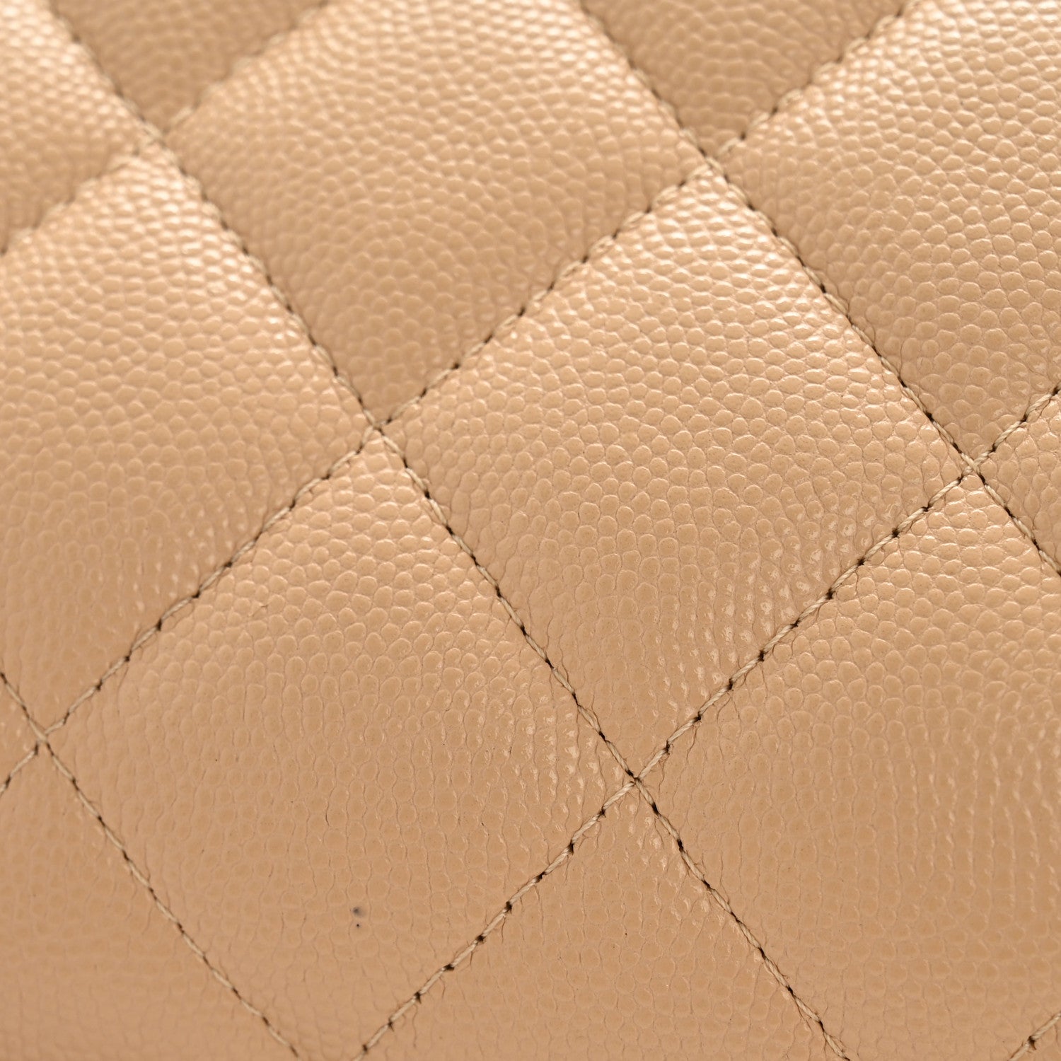 Chanel Caviar Quilted Jumbo Double Flap Beige