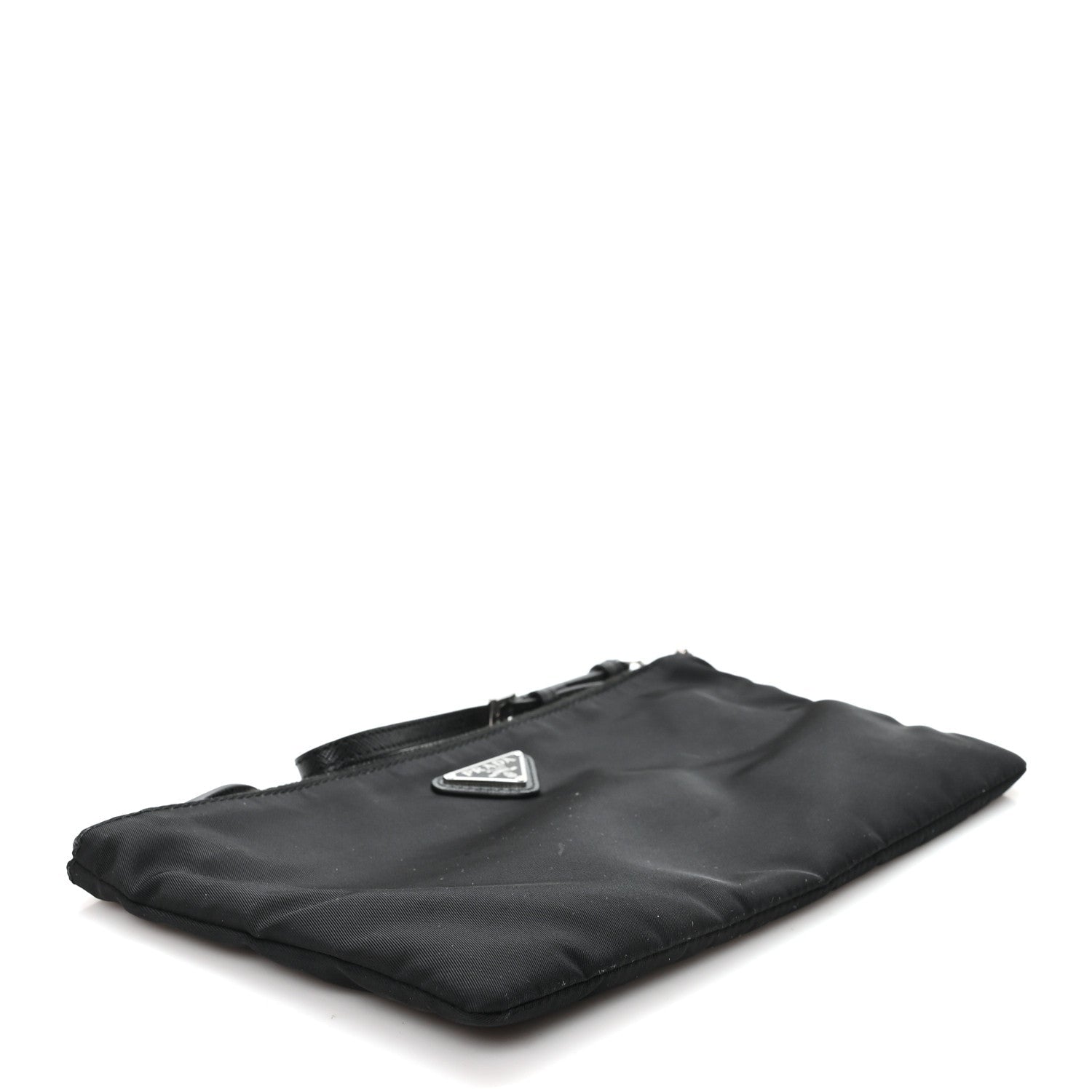 Prada Tessuto Nylon Saffiano Wristlet Black