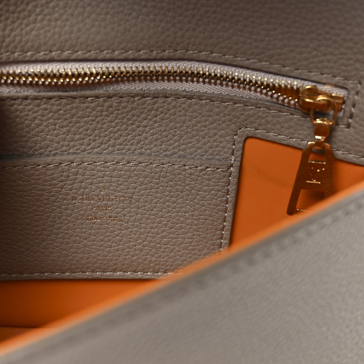 Louis Vuitton Grained Calfskin LV Pont 9 Soft PM Gris