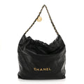 Chanel Shiny Calfskin Quilted Chanel 22 Black