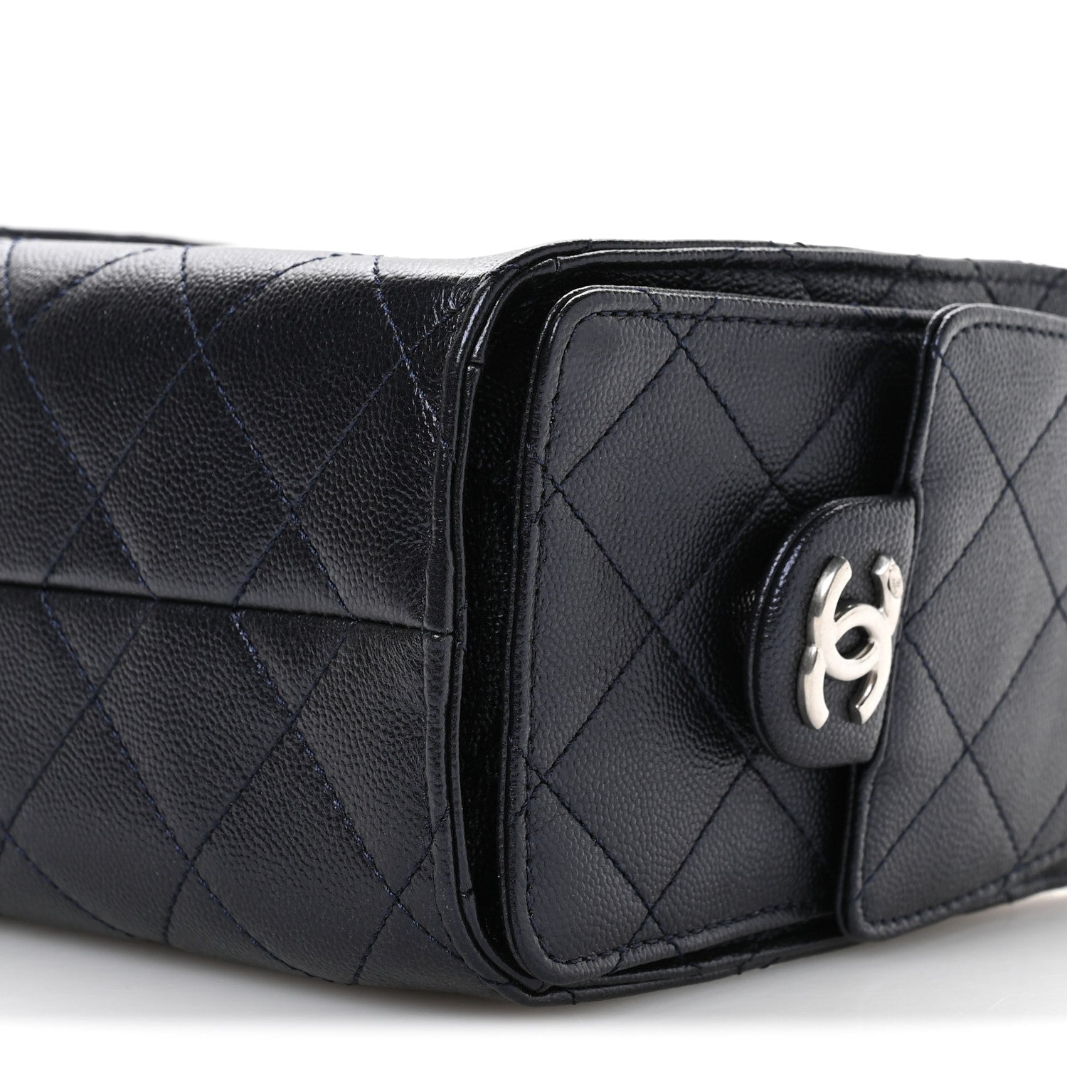 Chanel Metallic Caviar Quilted Mini Chanel 25 Handbag Dark Blue