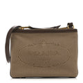 Prada Jacquard Logo Flat Crossbody Bag Corda Bruciato