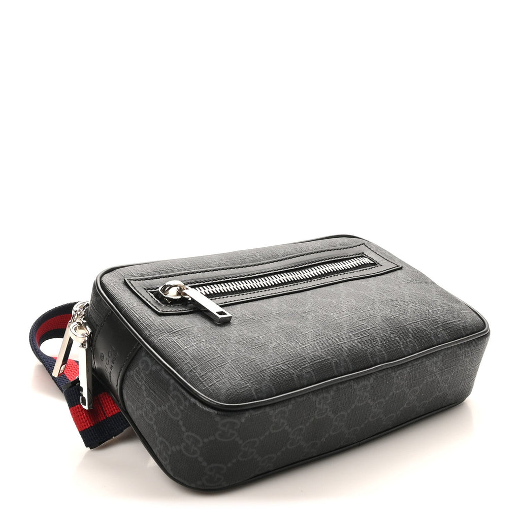 Gucci Soft GG Supreme Monogram Web Belt Bag Black Grey